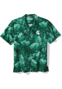 Mens Michigan State Spartans Green Tommy Bahama Sport Bahama Coast Nuevo Fronds Camp Short Sleev..