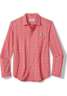 Tommy Bahama Kansas City Chiefs Mens Red Bahama Coast Tidal Check Long Sleeve Dress Shirt