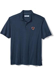 Tommy Bahama Chicago Bears Mens Navy Blue Bay Stripe Short Sleeve Fashion Polo