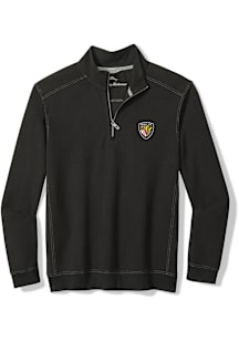 Tommy Bahama Baltimore Ravens Mens Black Montego Bay Long Sleeve Qtr Zip Pullover