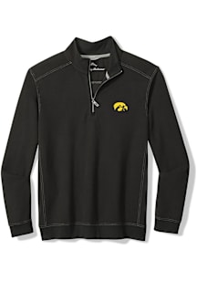 Tommy Bahama Iowa Hawkeyes Mens Black Montego Bay Long Sleeve Qtr Zip Pullover
