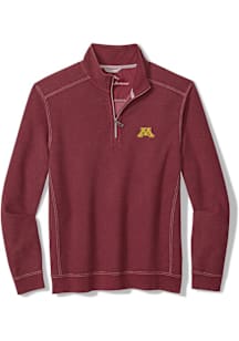 Tommy Bahama Minnesota Golden Gophers Mens Maroon Montego Bay Long Sleeve Qtr Zip Pullover