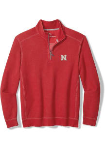 Mens Nebraska Cornhuskers Red Tommy Bahama Montego Bay Qtr Zip Pullover