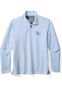 Tommy Bahama Kansas City Royals Mens Light Blue Coasta Vera Long Sleeve Qtr Zip Pullover