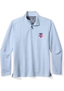 Tommy Bahama Minnesota Twins Mens Light Blue Coasta Vera Long Sleeve Qtr Zip Pullover