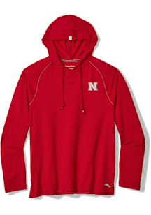 Mens Nebraska Cornhuskers Red Tommy Bahama Sunset Rally Hooded Sweatshirt