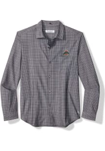 Mens Ohio State Buckeyes Black Tommy Bahama Bahama Coast Tidal Check Long Sleeve Dress Shirt
