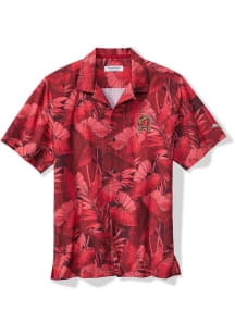 Tommy Bahama Maryland Terrapins Mens Red Bahama Coast Nuevo Fronds Short Sleeve Dress Shirt