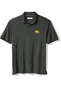 Mens Iowa Hawkeyes Charcoal Tommy Bahama Bay Stripe Short Sleeve Fashion Polo