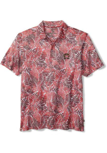 Mens Maryland Terrapins Red Tommy Bahama Palm Mirage Short Sleeve Fashion Polo