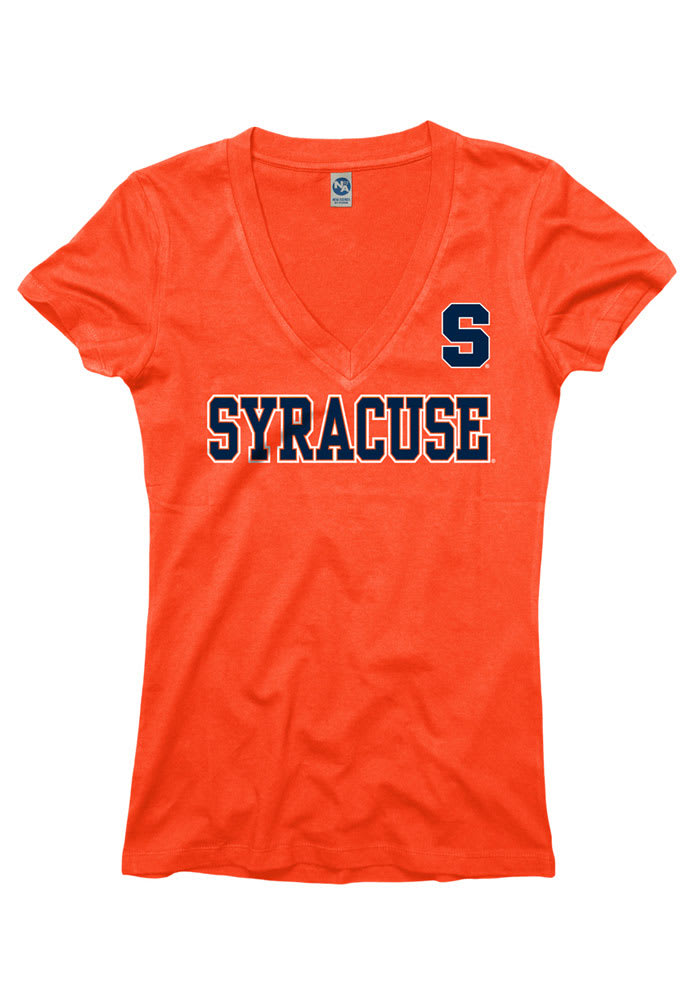 Syracuse Orange Juniors Orange Straightaway V-Neck T-Shirt