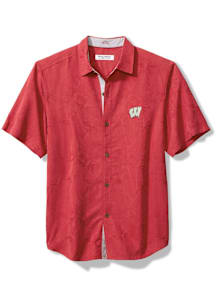 Tommy Bahama Wisconsin Badgers Mens  Palm Vista Short Sleeve Fashion Polo