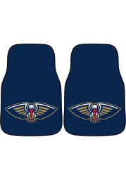 Sports Licensing Solutions New Orleans Pelicans 2-Piece Carpet Car Mat - Navy Blue