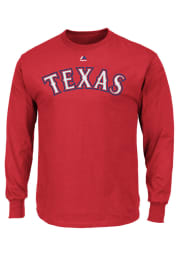 Majestic Texas Rangers Red Rally Loud Long Sleeve T Shirt