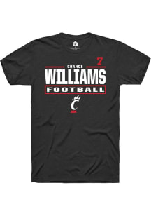 Chance Williams Rally Mens Black Cincinnati Bearcats NIL Stacked Box Player T Shirt