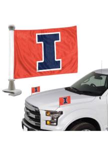 Sports Licensing Solutions Illinois Fighting Illini Team Ambassador 2-Pack Car Flag - Orange