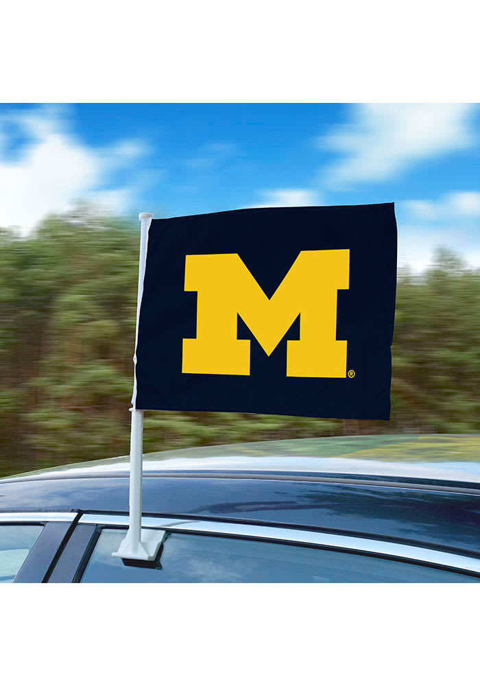 Sports Licensing Solutions Michigan Wolverines Team Logo Car Flag - Navy Blue