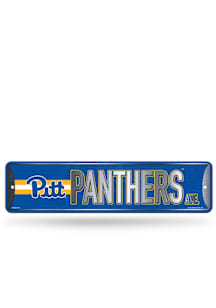 Pitt Panthers Primary 4x15 Metal Street Sign - Silver