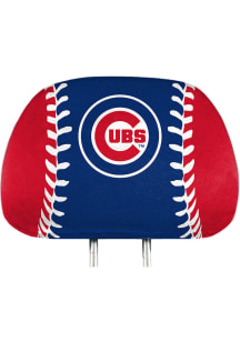 Chicago Cubs Printed Auto Head Rest Cover - Blue