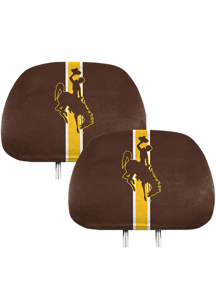 Sports Licensing Solutions Wyoming Cowboys Printed Auto Head Rest Cover - Brown