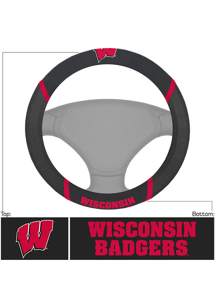 Wisconsin Badgers Logo Auto Steering Wheel Cover
