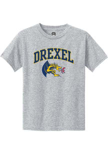 Youth Drexel Dragons Grey Summit Sportswear Arch Logo Short Sleeve T-Shirt