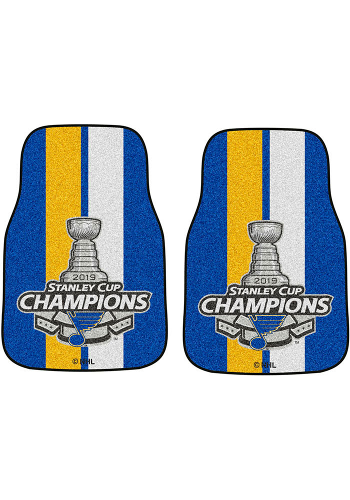 Sports Licensing Solutions St Louis Blues 2019 Stanley Cup Champions 2-Piece Carpet Car Mat - Blue