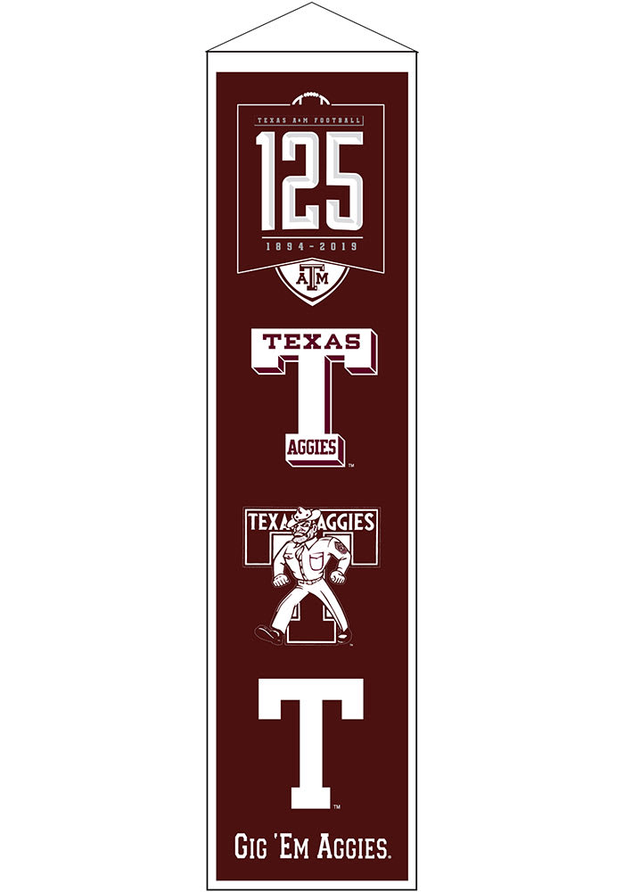 Texas A&M Aggies 125 Years Heritage Banner