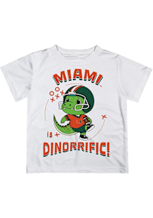 Vive La Fete Miami Hurricanes Toddler White Dino-Riffic Short Sleeve T-Shirt
