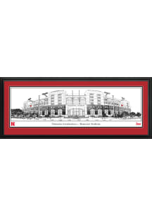 Blakeway Panoramas Nebraska Cornhuskers Memorial Stadium Line Art Deluxe Framed Posters