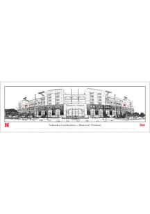 Blakeway Panoramas Nebraska Cornhuskers Memorial Stadium Line Art Tubed Unframed Poster