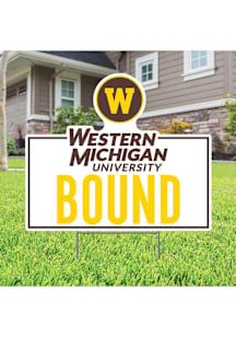 White Western Michigan Broncos Bound Yard Sign