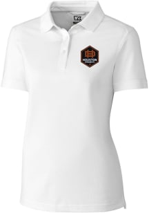 Cutter and Buck Houston Dynamo Womens White Advantage Short Sleeve Polo Shirt