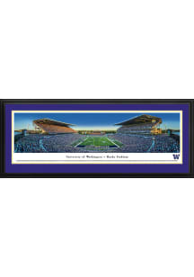 Purple Washington Huskies End Zone Panoramic Deluxe Framed Posters