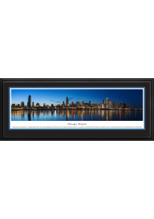Blakeway Panoramas Chicago Shoreline at Night Deluxe Framed Posters
