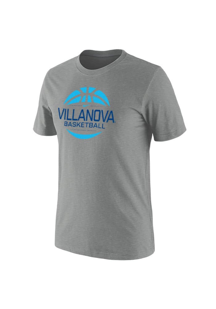 Nike Villanova Wildcats Grey Basketball Short Sleeve T Shirt