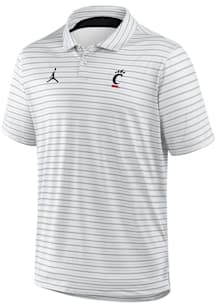 Nike Cincinnati Bearcats Mens White Tour Stripe Short Sleeve Polo