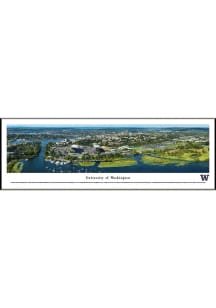 Green Washington Huskies Aerial Panorama Framed Posters