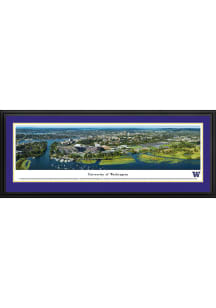 Purple Washington Huskies Aerial Panorama Deluxe Framed Posters