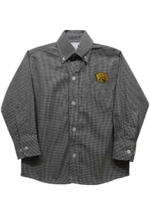 Vive La Fete Arkansas Pine Bluff Golden Lions Toddler Black Gingham Long Sleeve Polo