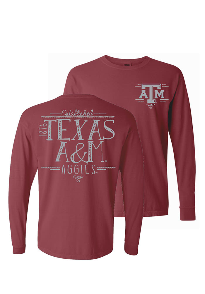 Texas A&M Aggies Womens Maroon Handwritten LS Tee