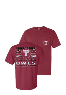 Temple Owls Womens Crimson Comfort Color Short Sleeve Unisex Tee