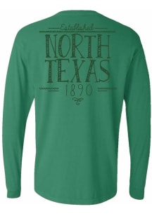 North Texas Mean Green Womens Green Handwritten LS Tee