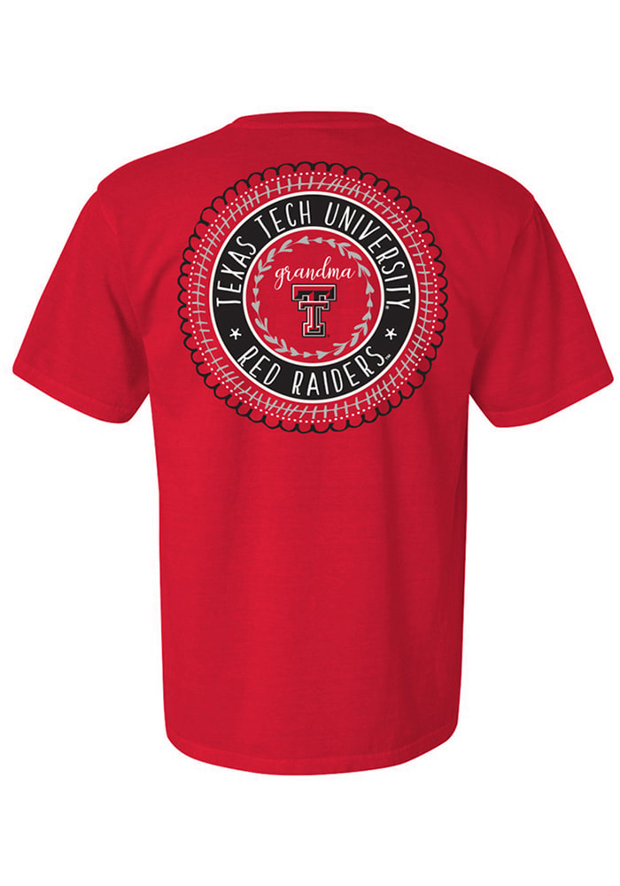 Texas Tech Red Raiders Womens Red Grandma Spiral Short Sleeve T-Shirt