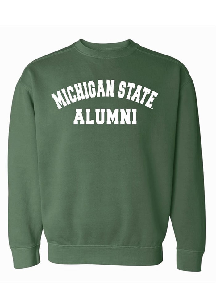 Michigan State Spartans Womens Green Alumni Crew Sweatshirt