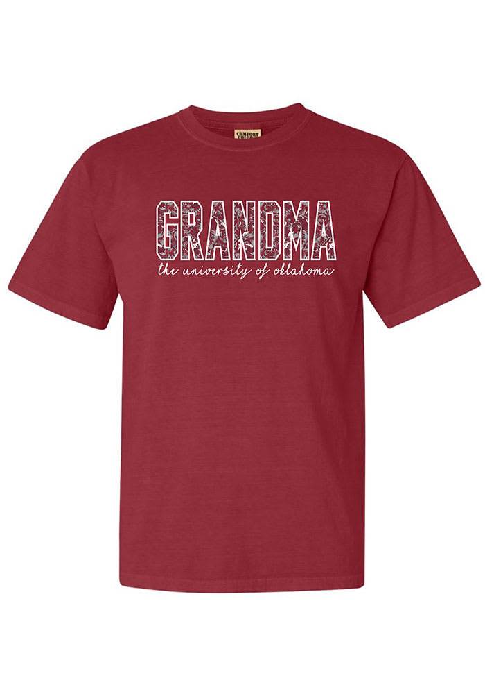 Oklahoma Sooners Womens Floral Grandma T-Shirt - Crimson