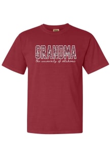 Oklahoma Sooners Womens Crimson Floral Grandma Short Sleeve T-Shirt
