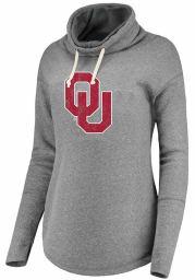 Oklahoma Sooners Womens Grey Mabel Funnel Neck Hooded Sweatshirt