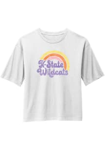 K-State Wildcats Womens White Rainbow Short Sleeve T-Shirt