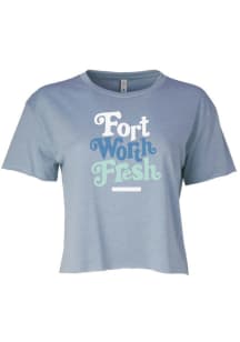 Fort Worth Women's Stonewash Denim Fresh Cropped Short Sleeve T-Shirt